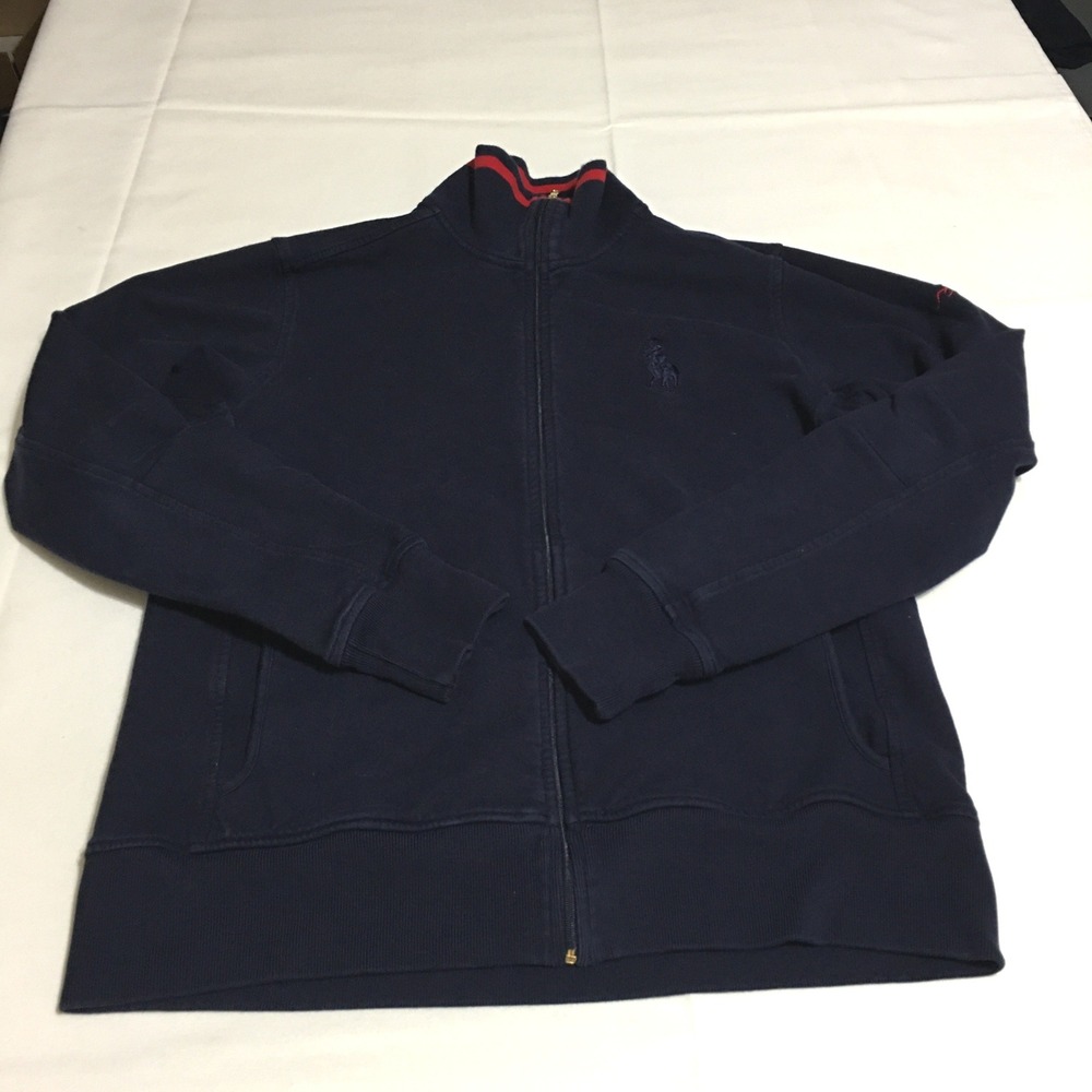 Ralph Lauren Golf Full Zip Jacket Medium Fit (Tag XL) Navy Blue Mock Neck